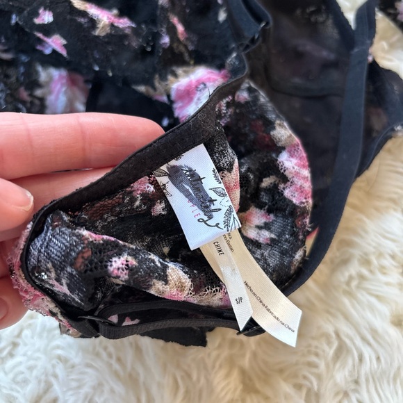 Free People Black and Pink Floral Bandeau - Picture 7 of 10